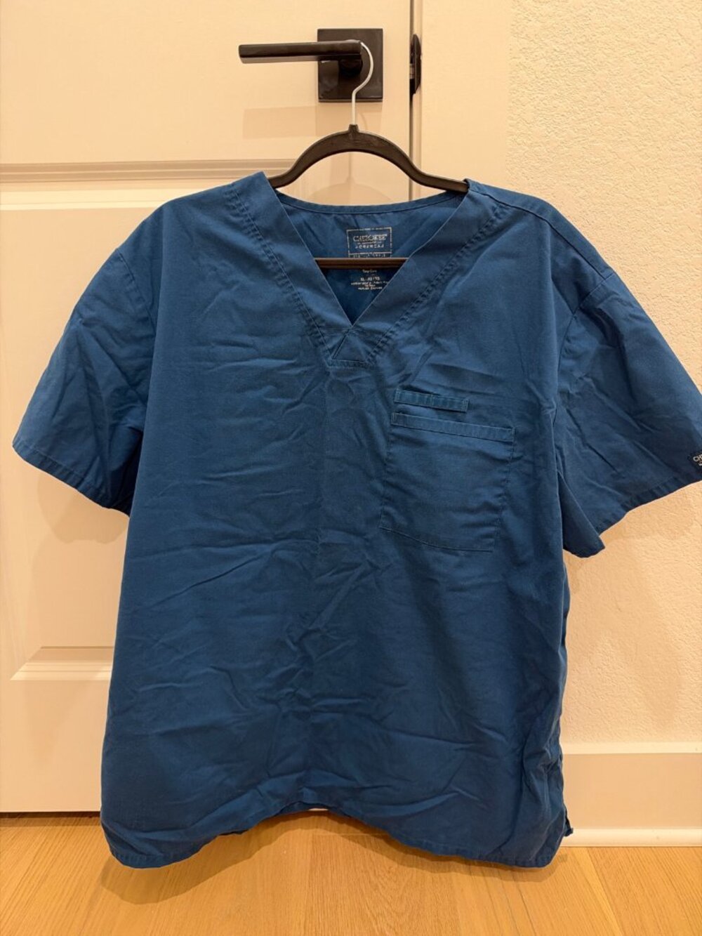 Cherokee Workwear Men's V-Neck Scrub Top XL Navy Blue